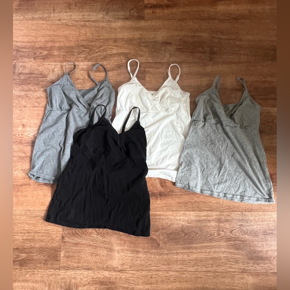Nursing camisole spaghetti strap tops lot of 4